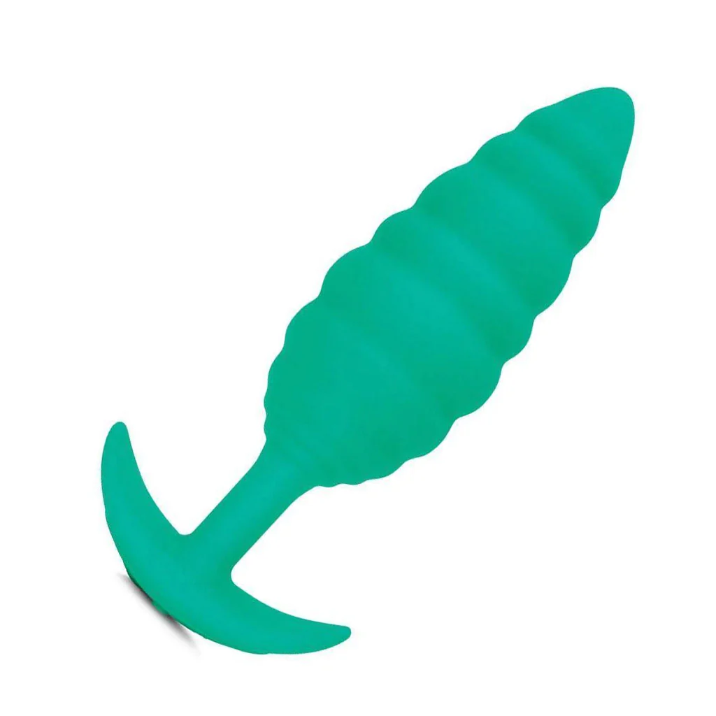 b-Vibe Texture Butt Plug Twist, Green, Large