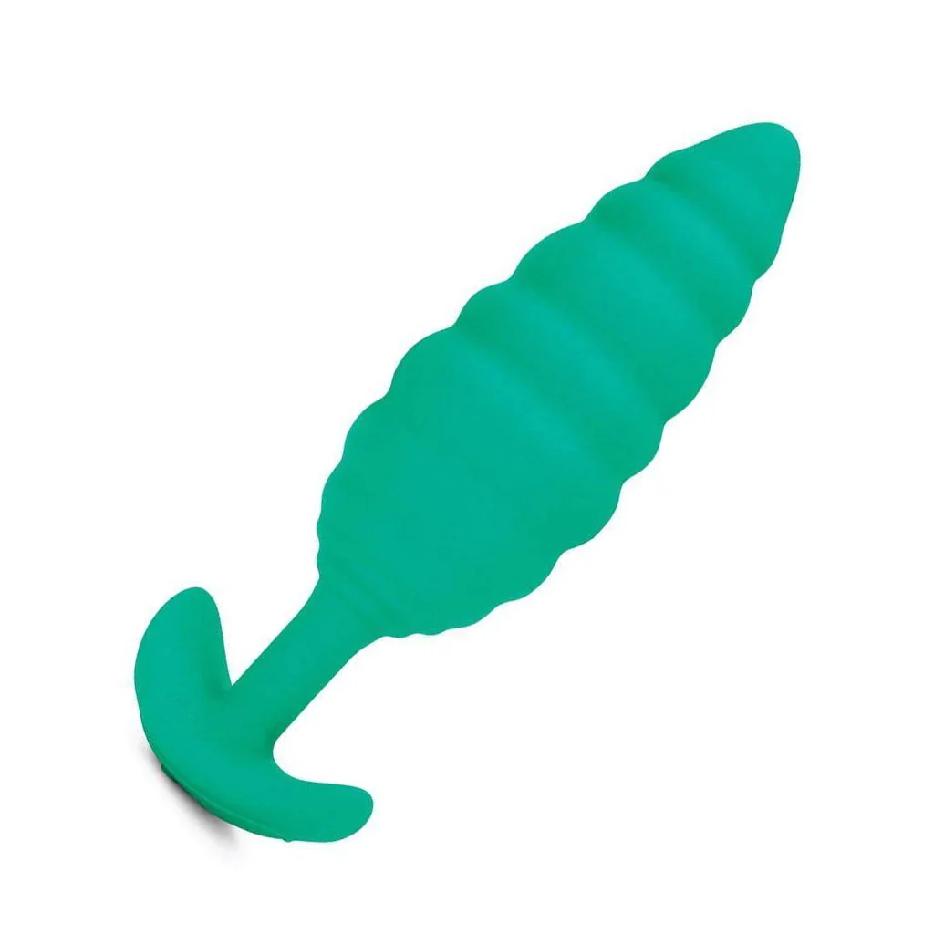 b-Vibe Texture Butt Plug Twist, Green, Large - Image 3