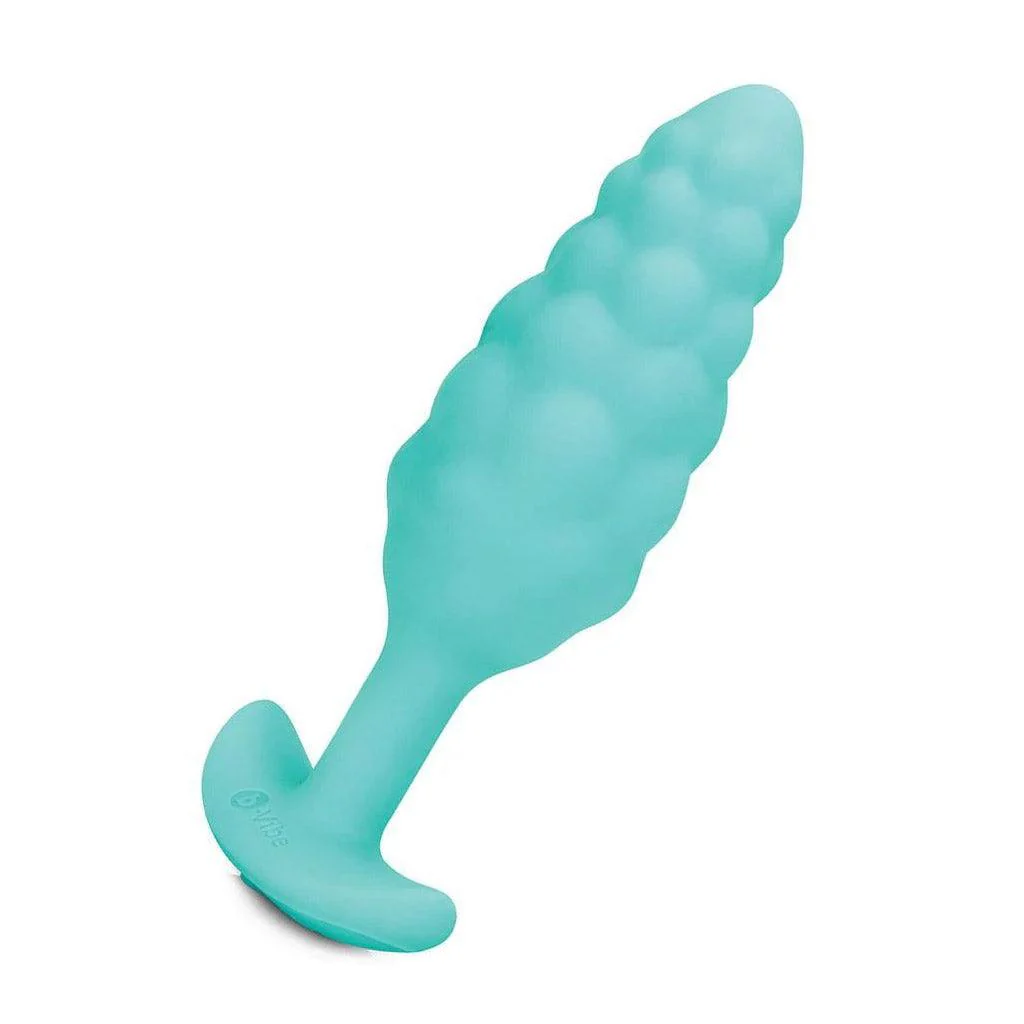 b-Vibe Texture Butt Plug Bump, Aqua, Small - Image 3