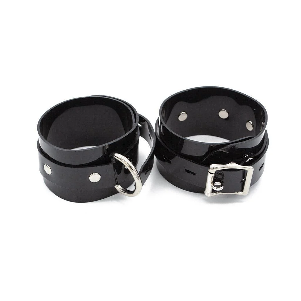 Black PVC Ankle Cuffs - Image 2