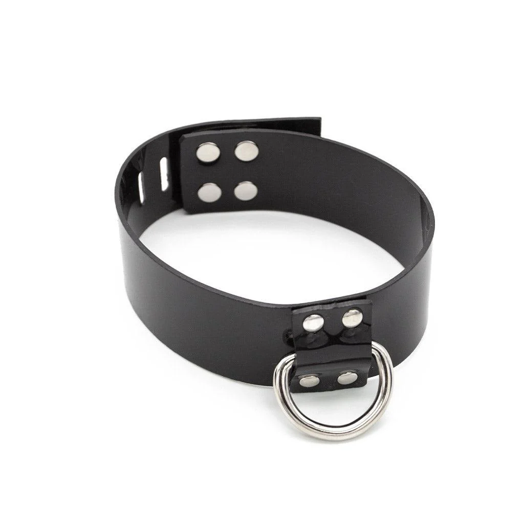 Black PVC Collar w/ D-Ring - Image 2