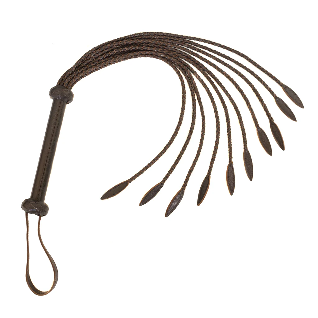 Brown Leather Braided Whip - Image 2