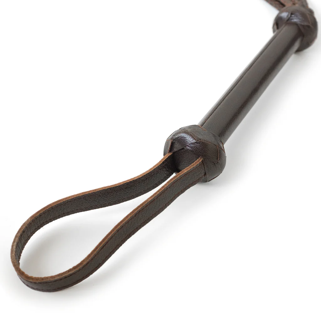Brown Leather Braided Whip - Image 4