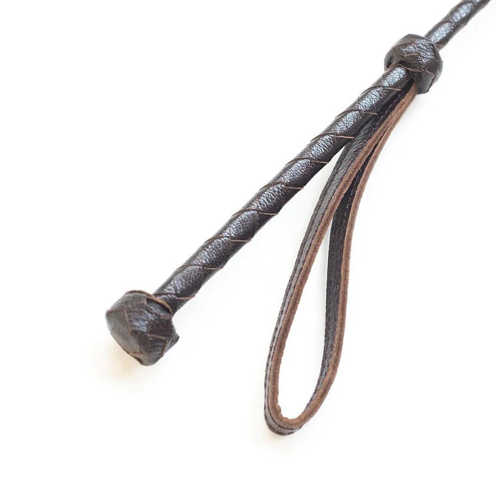 Brown Leather Heart Crop, 23.5" - Image 4