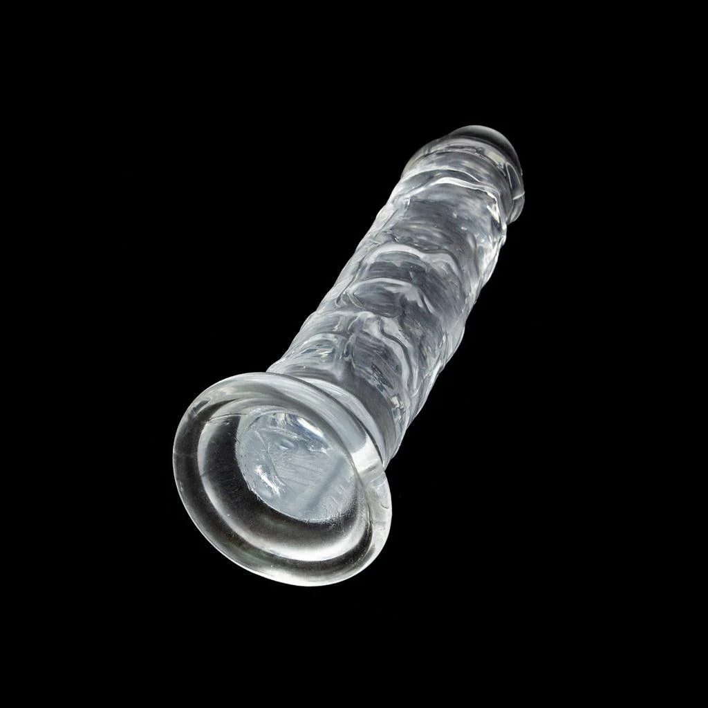 Crystal Addiction Clear Jelly Dildo, 7" - Image 2