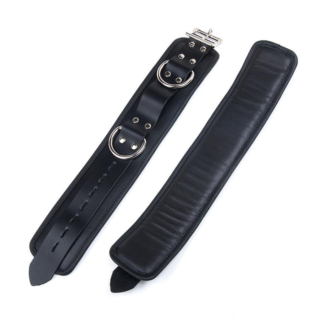 Deluxe Padded Leather Ankle Restraints w/ D Rings - Image 3