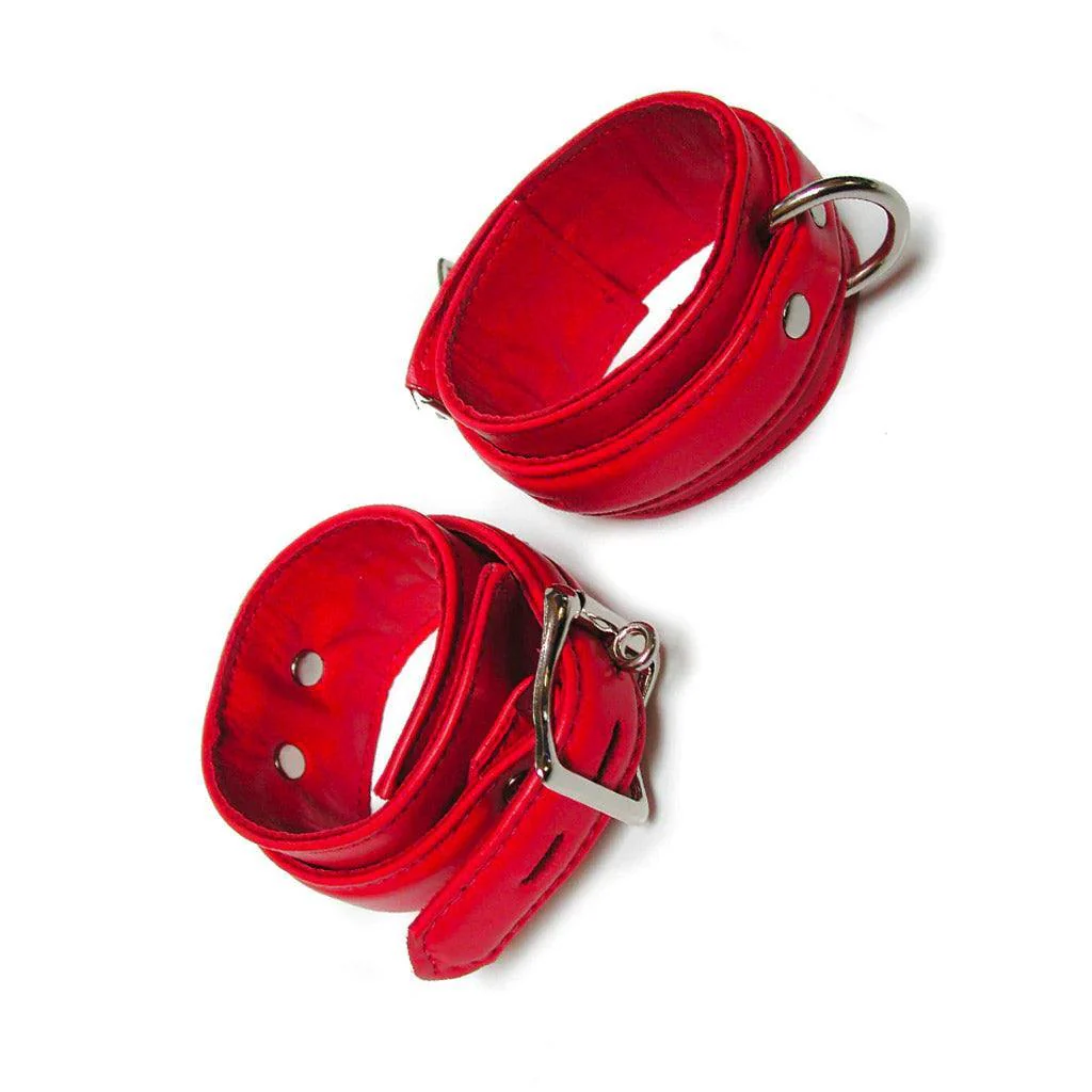 Premium Garment Leather Ankle Bondage Cuffs - Image 4