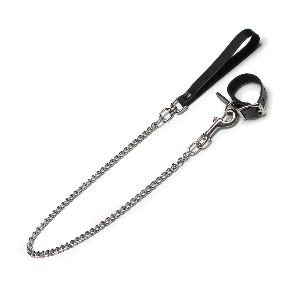 KinkLab Buckling Cock Ring and Chain Leash Set