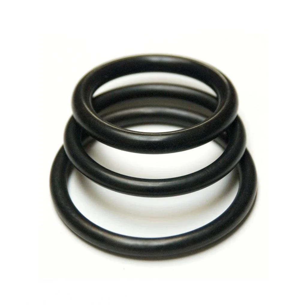 KinkLab Rubber Cock Rings, 3-Pack