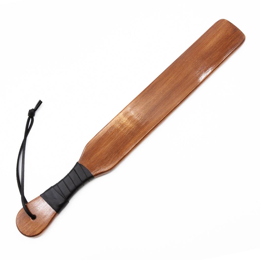 Leather Wrapped Narrow Wood Spanking Paddle - Image 2