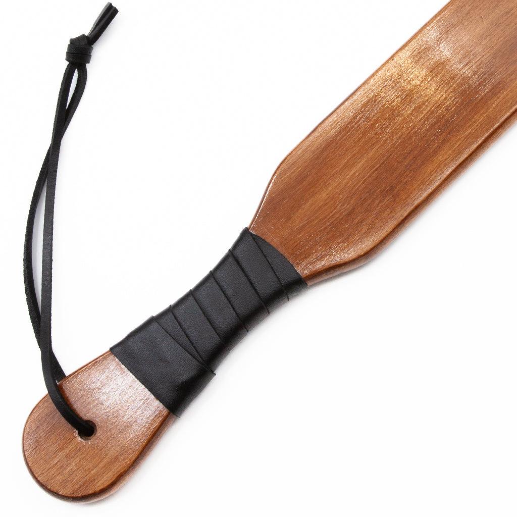 Leather Wrapped Narrow Wood Spanking Paddle - Image 4