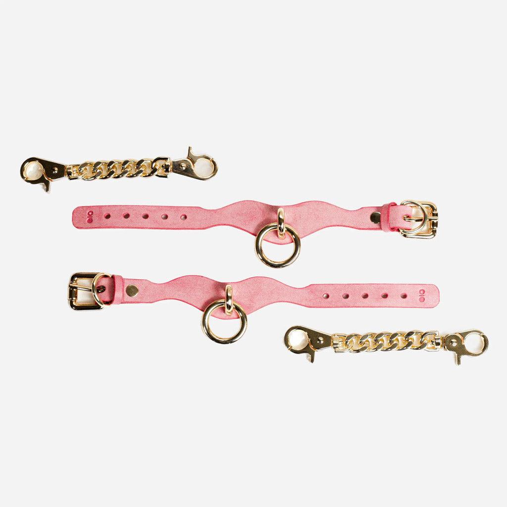 Luxury Leather Day Cuffs by Neon Coyotes, Blush - Image 4