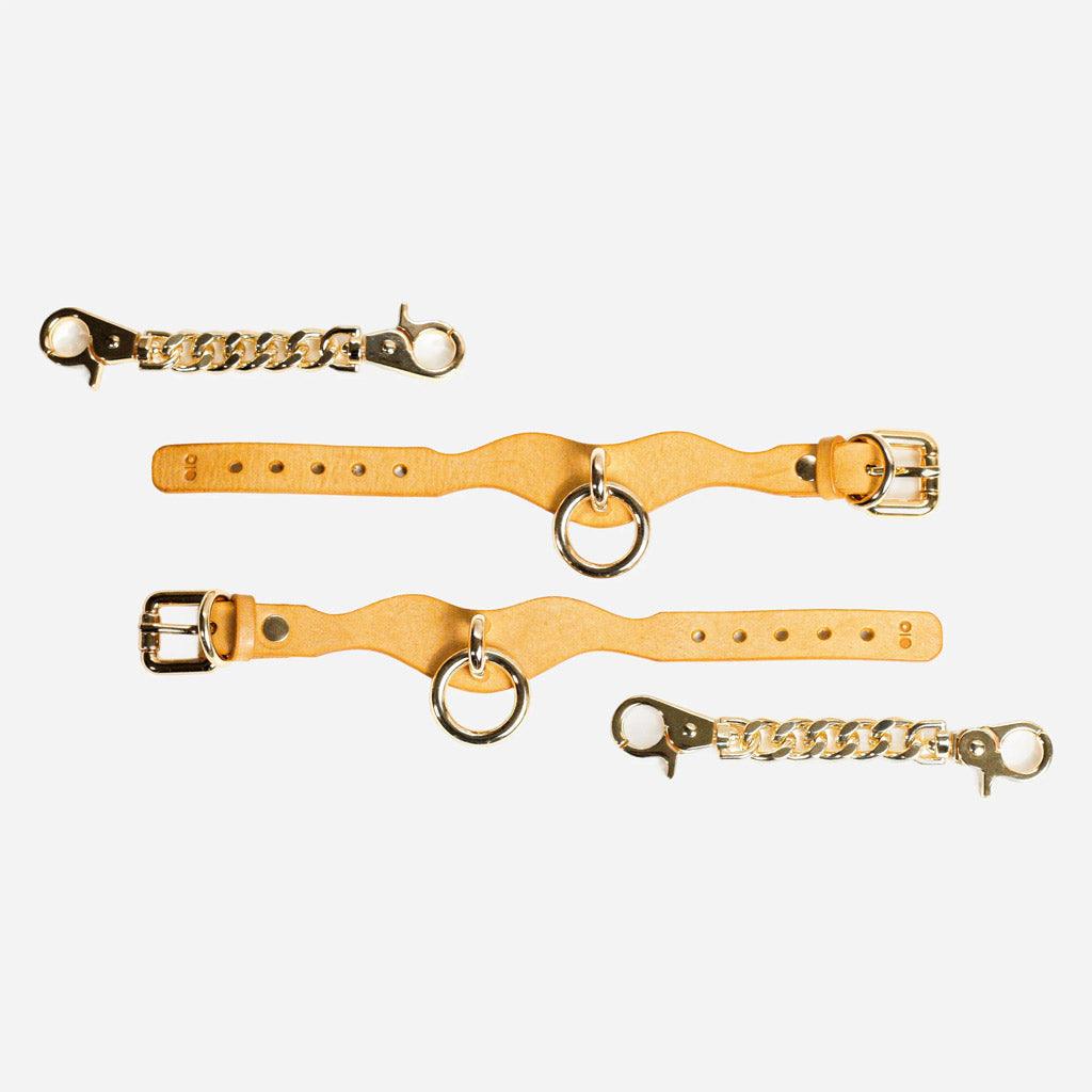 Luxury Leather Day Cuffs by Neon Coyotes, Golden Hour - Image 4