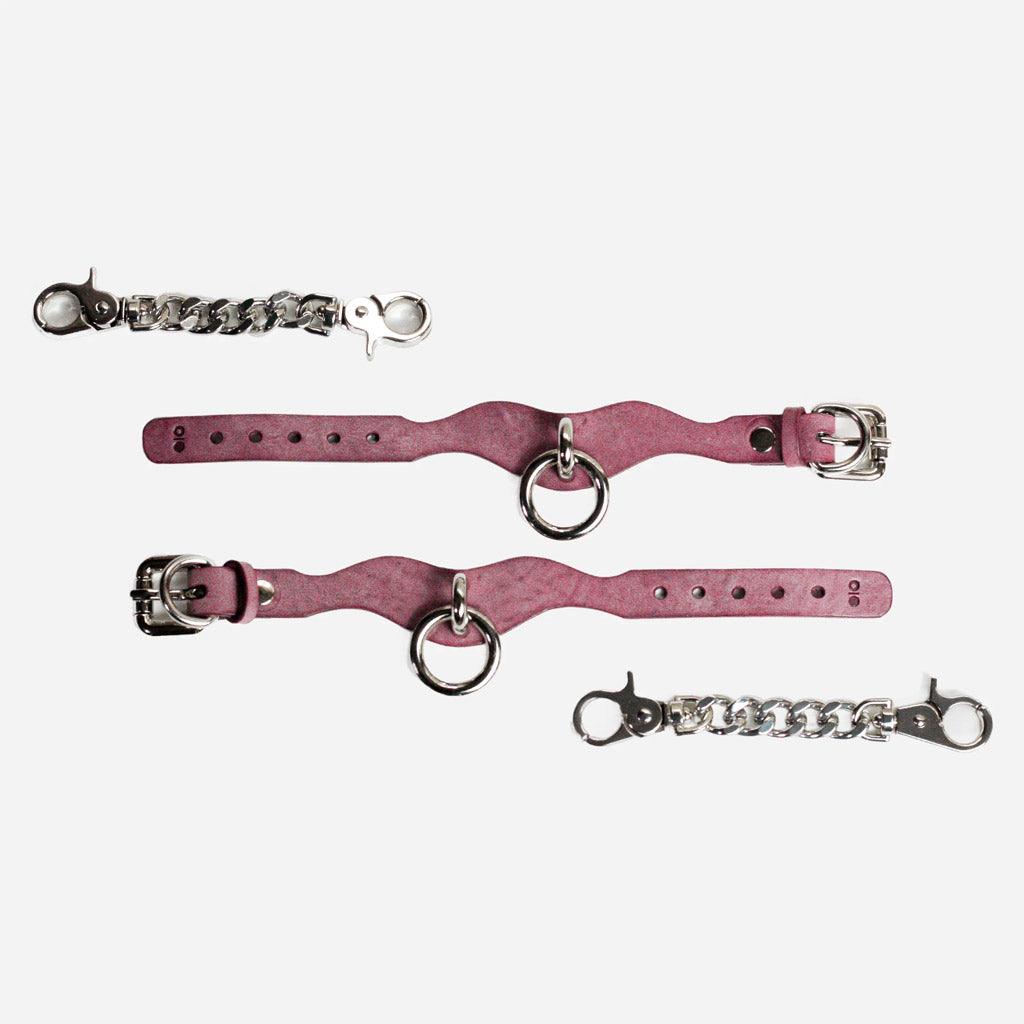 Luxury Leather Day Cuffs by Neon Coyotes, Haze with Nickel, Stockroom Exclusive - Image 4