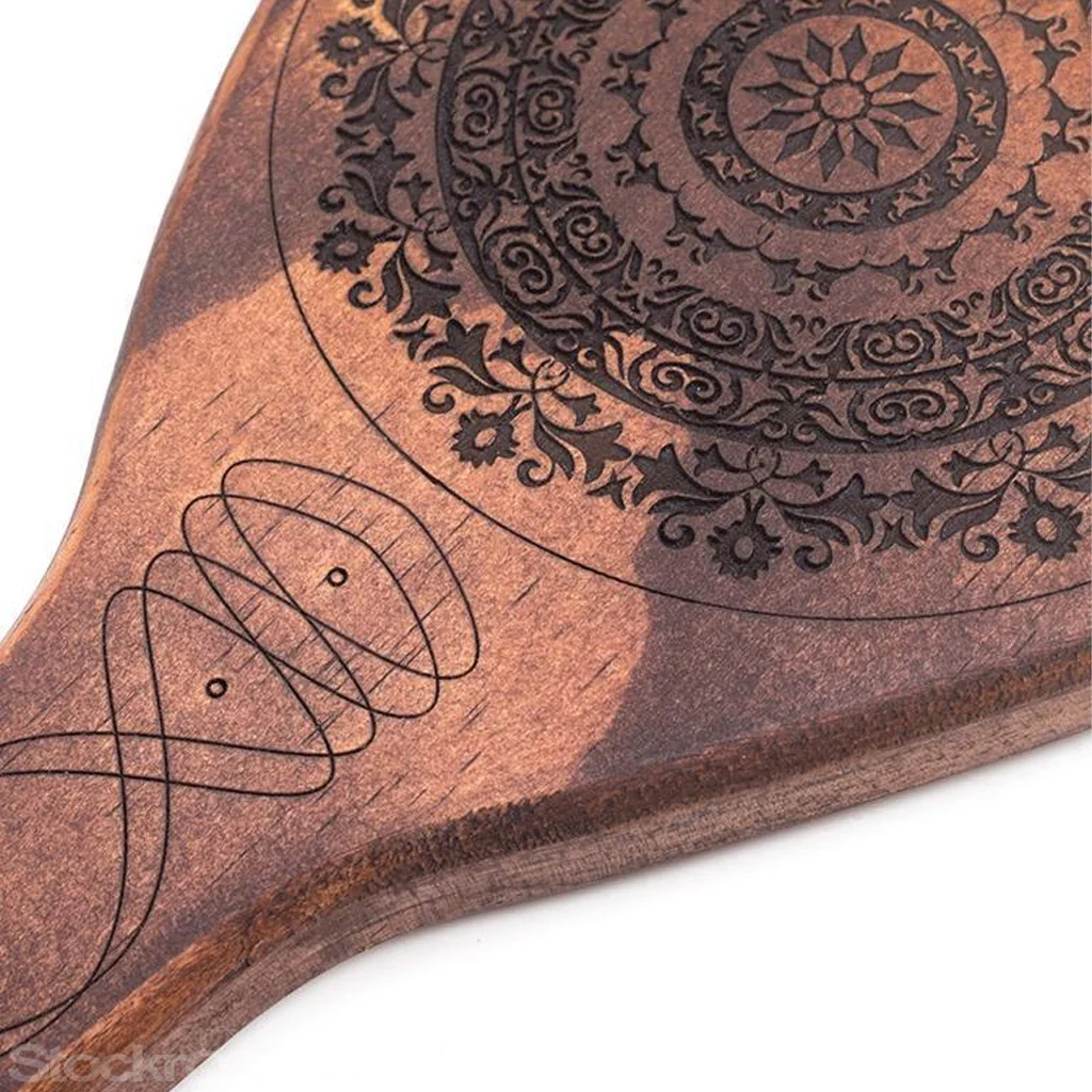 Floral Engraved Wood Spanking Paddle - Image 5