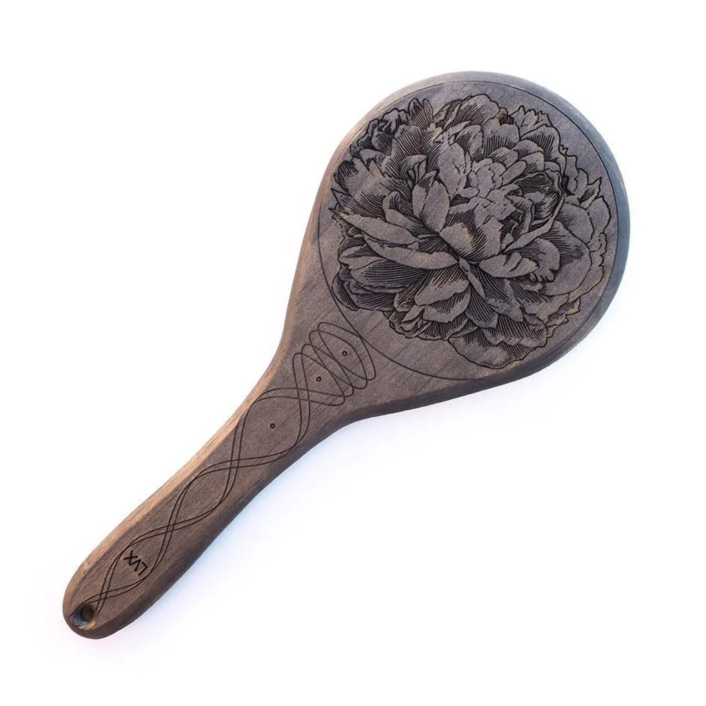 Peony Engraved Wooden Spanking Paddle