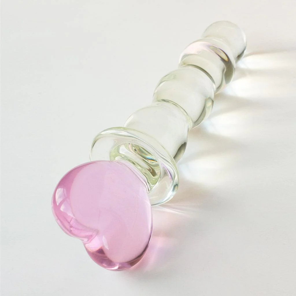 Pink Heart Glass Dildo - Image 3