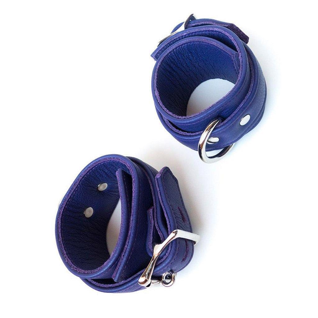 Premium Garment Leather Ankle Cuffs, Purple - Image 2
