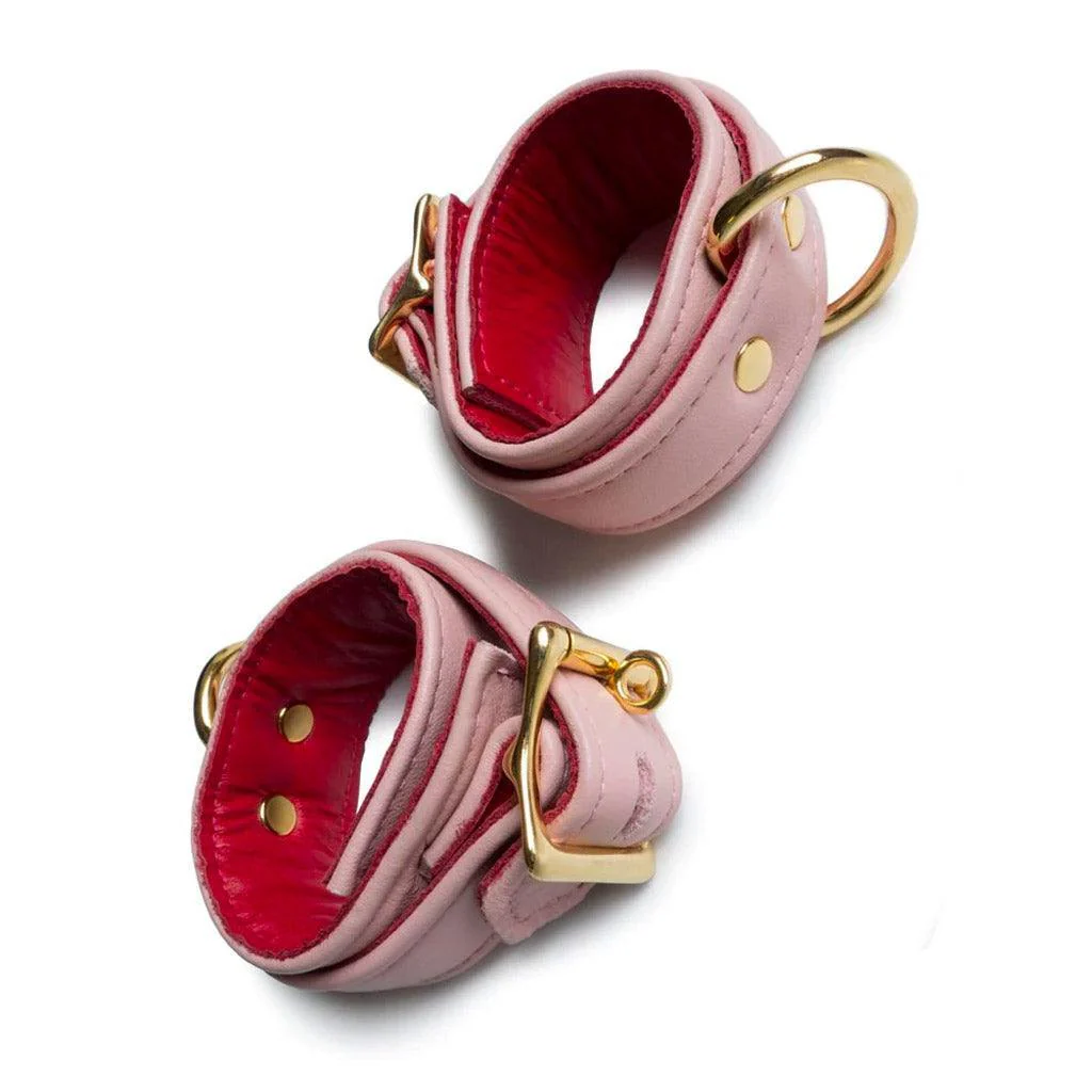 Premium Garment Leather Wrist Cuffs w/ 18k Gold Plated Hardware - Image 2