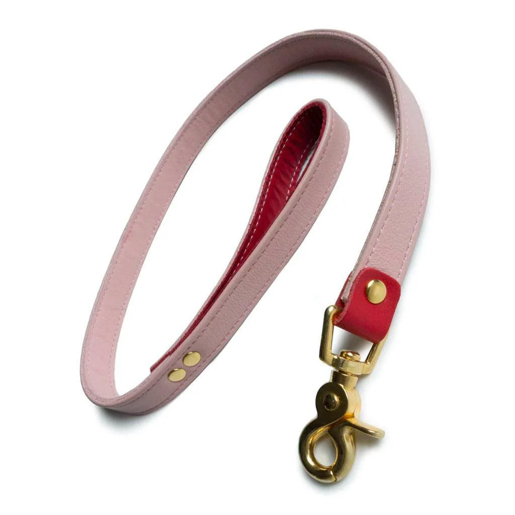 Premium Garment Leather Leash w/ 18k Gold Plated Hardware - Image 2