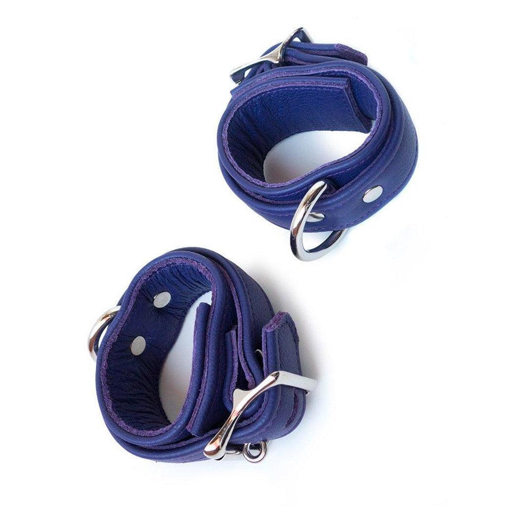 Premium Garment Leather Wrist Cuffs, Purple - Image 2