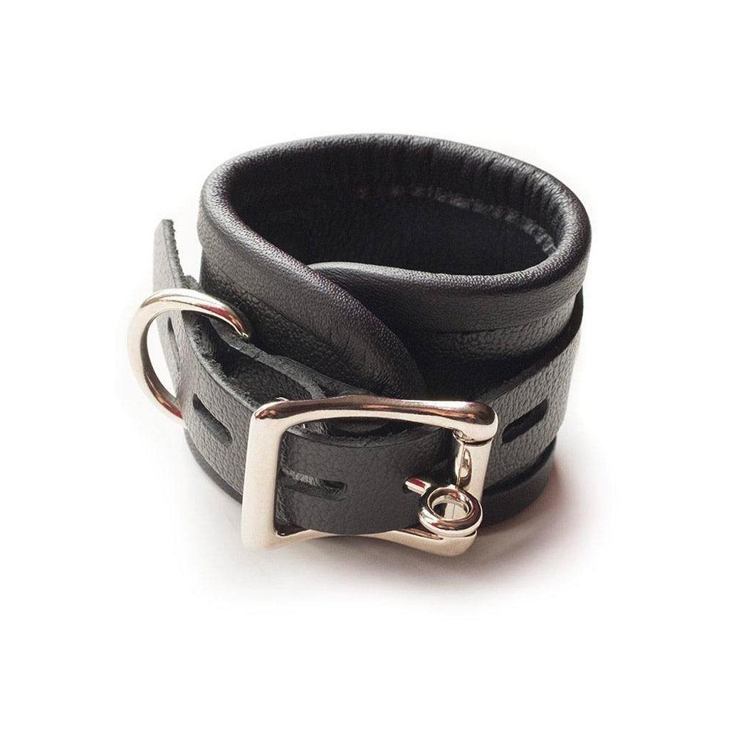 Red Laced Leather Wrist Cuffs - Image 6