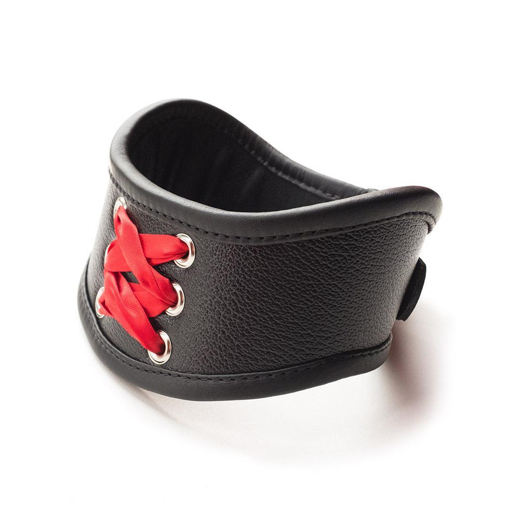 Red Laced Leather Posture Collar - Image 2