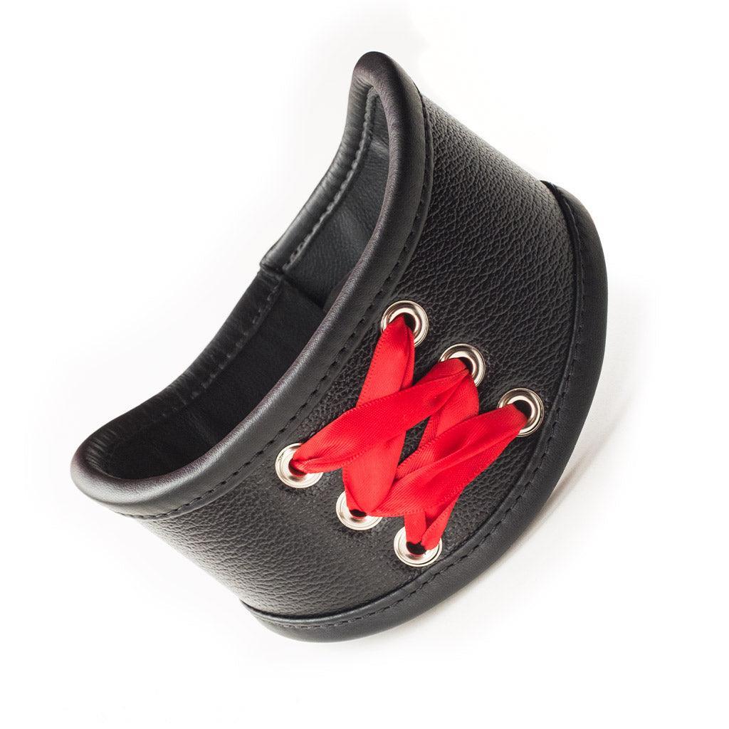 Red Laced Leather Posture Collar - Image 4