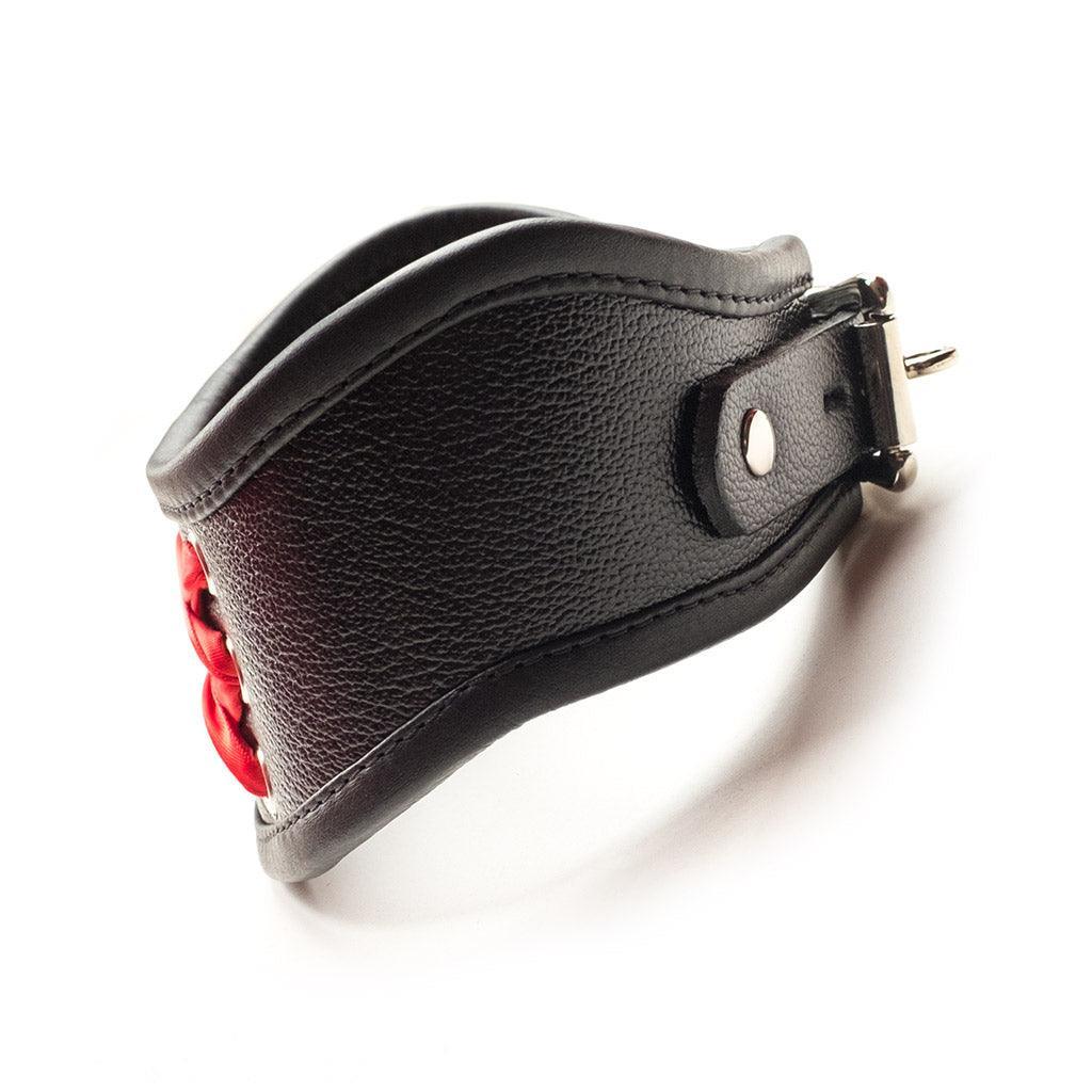 Red Laced Leather Posture Collar - Image 5