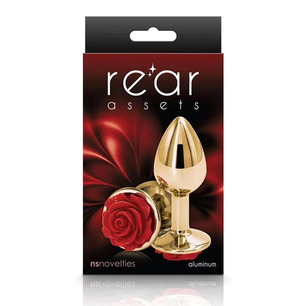 Red Rose Butt Plug, Gold - Image 4