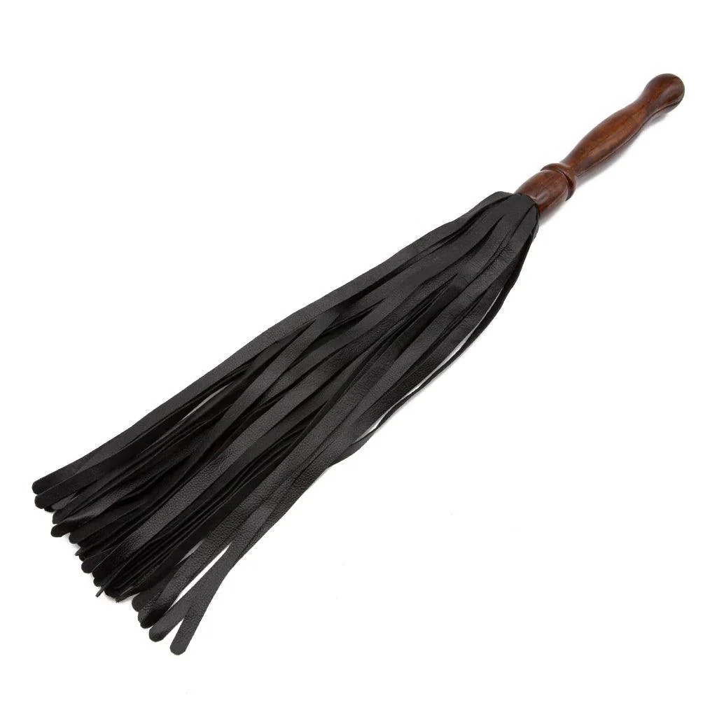 Sissoo Rosewood Long Handle Leather Flogger - Image 4