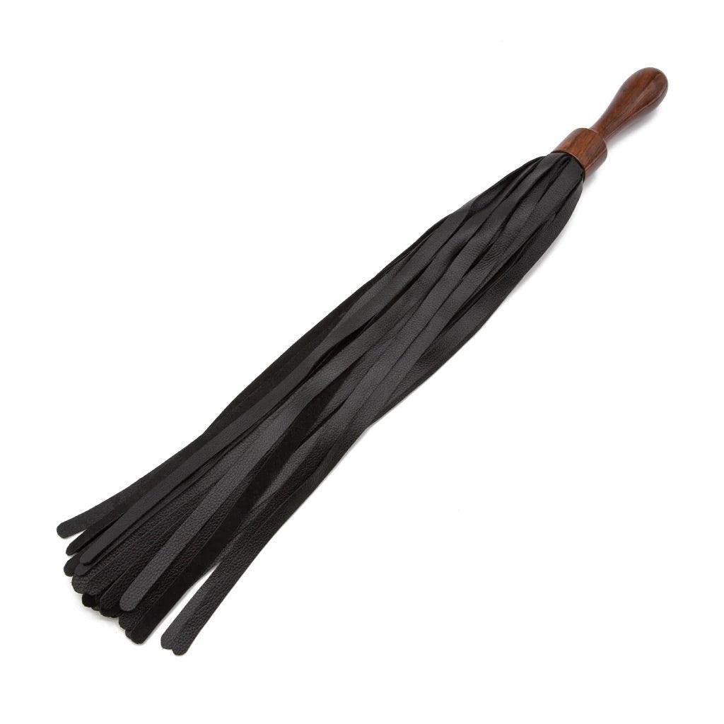 Sissoo Rosewood Short Round Handle Leather Flogger - Image 2