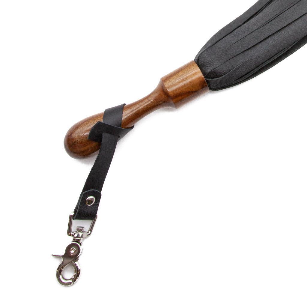 Sissoo Rosewood Short Round Handle Leather Flogger - Image 5