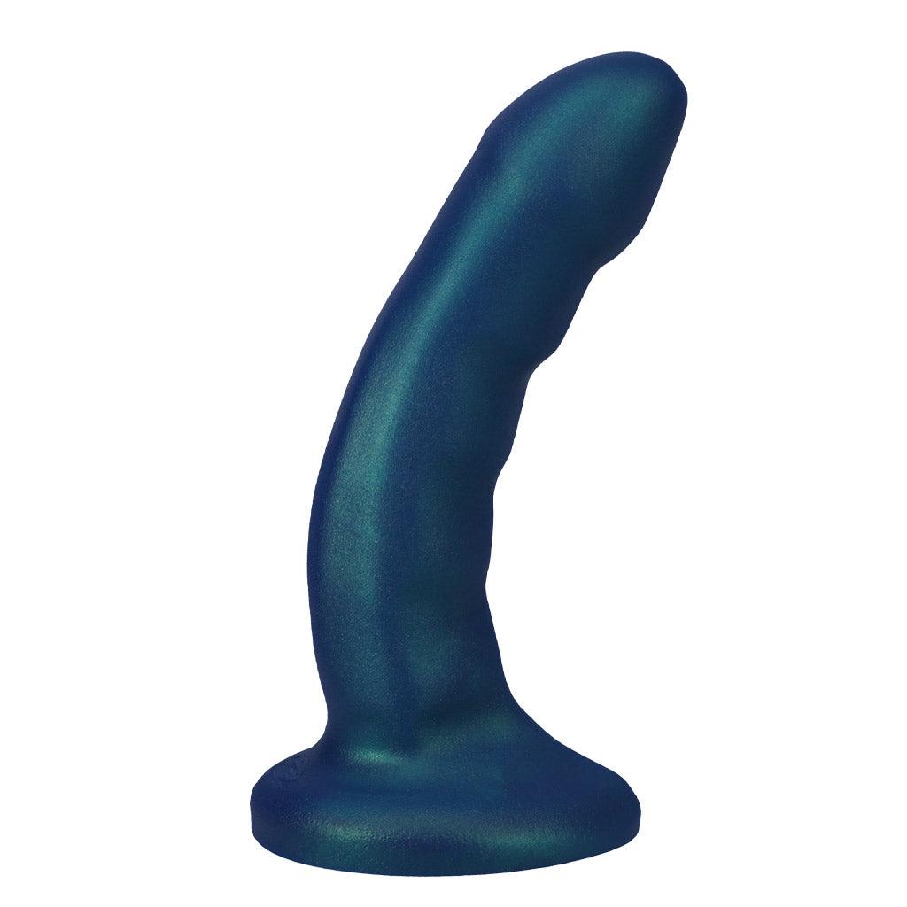 Tantus Curve Soft Silicone Dildo, Teal - Image 3