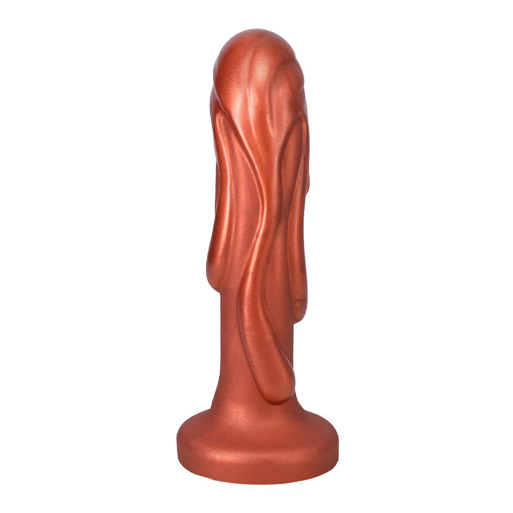 Tantus Magma Textured Silicone Dildo, Copper - Image 2