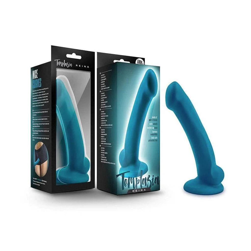 Temptasia Reina Silicone Dildo, Teal - Image 6