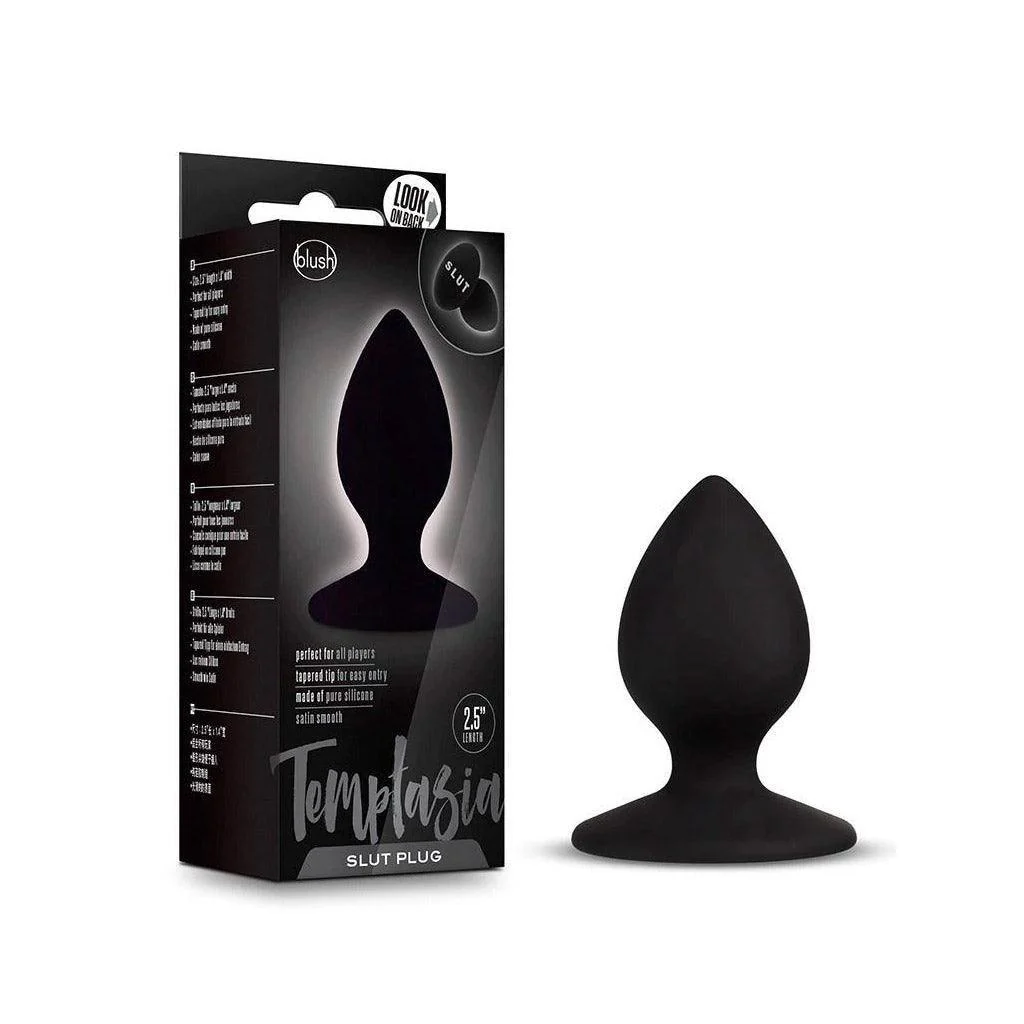 Temptasia Slut Silicone Butt Plug, Black - Image 4