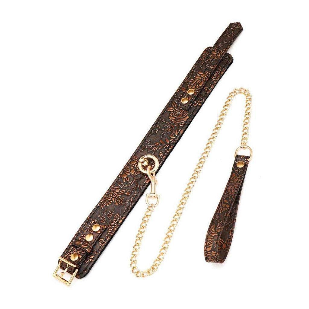 Vegan Floral with Faux Fur Collar and Leash Set - Image 3