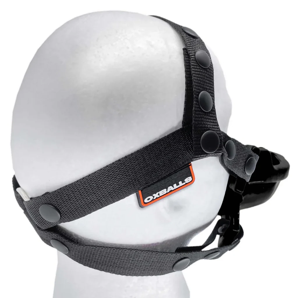 Watersport Mouth Gag with Adjustable Nylon Straps, Black - Image 2