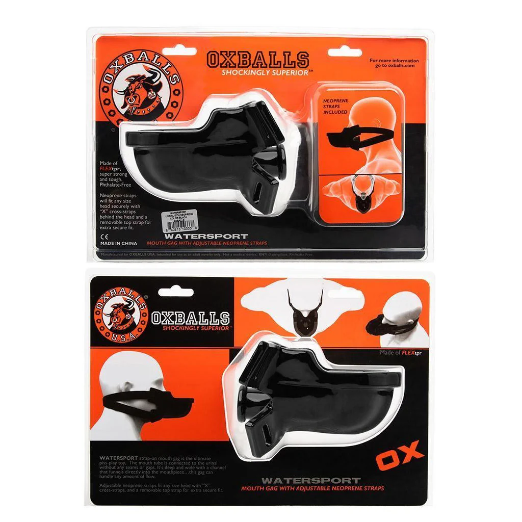 Watersport Mouth Gag with Adjustable Nylon Straps, Black - Image 5