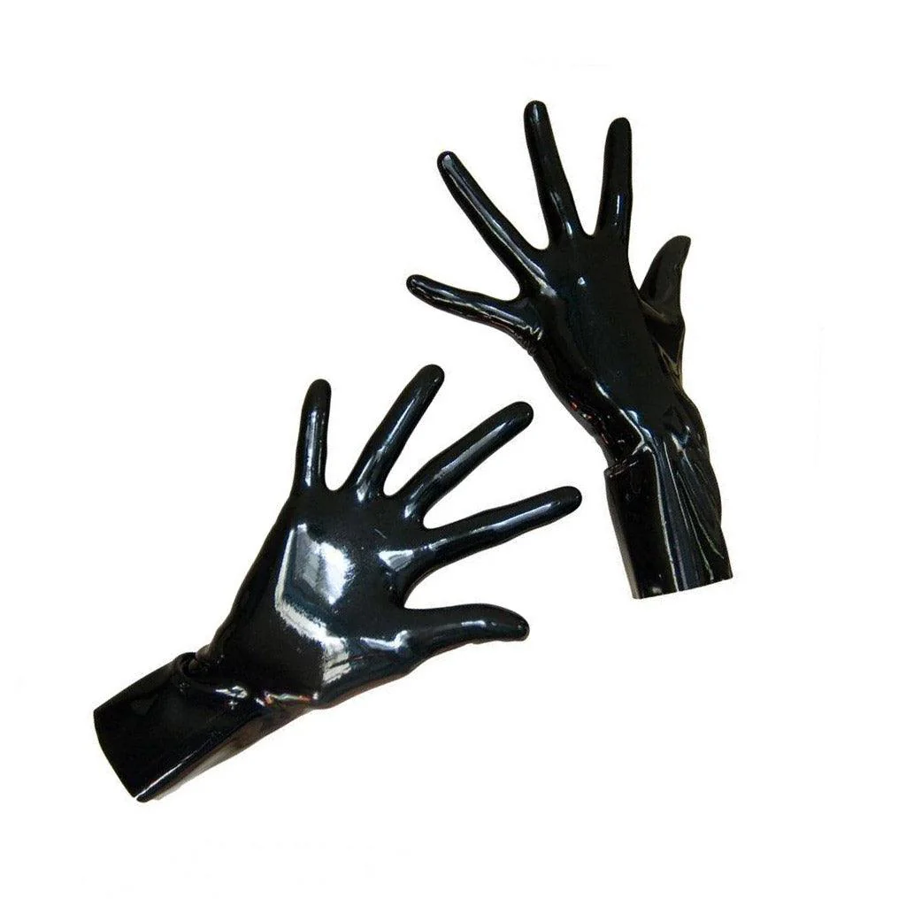 Wrist Length Latex Gloves, Black